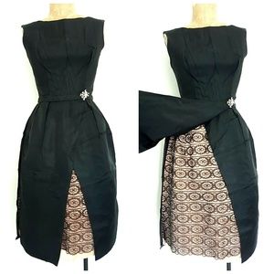 Vintage 50s Sylvia Ann Cocktail Party Dress Small